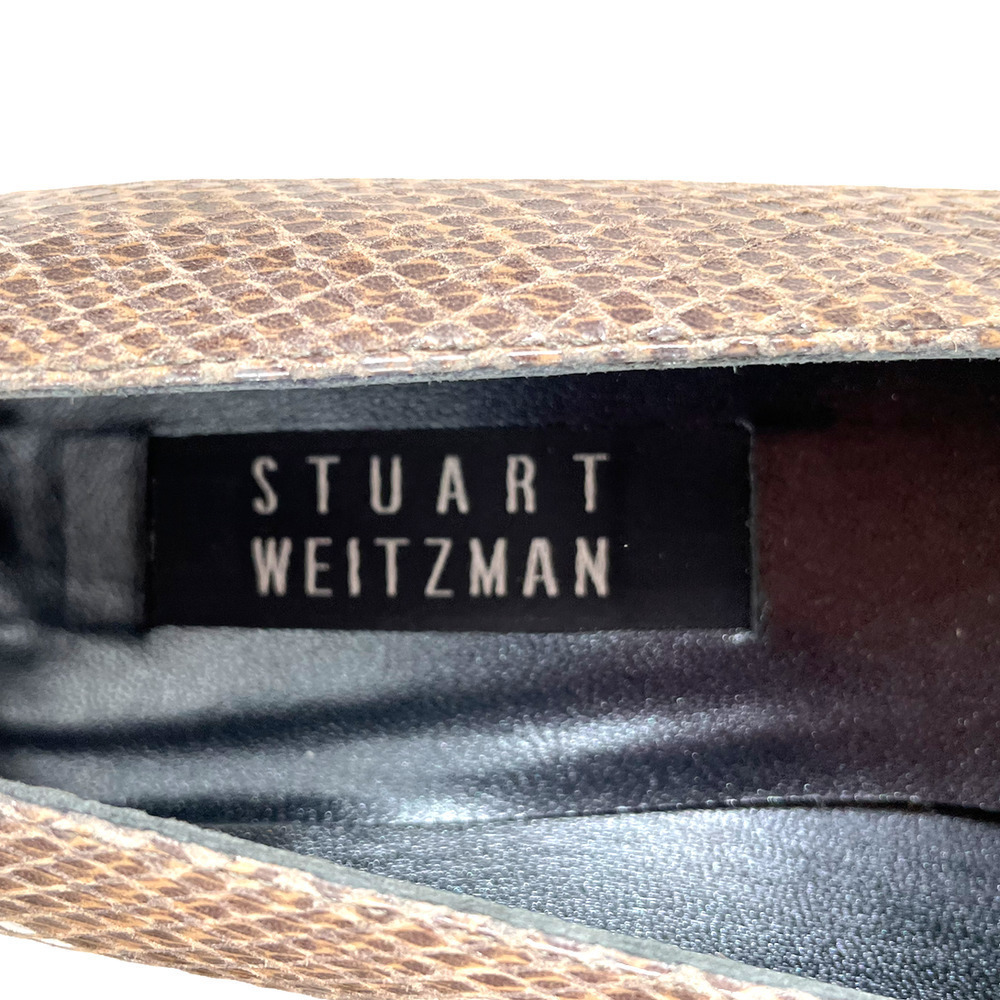 Stuart Weitzman Light Brown Faux Snakeskin Heels - image 7